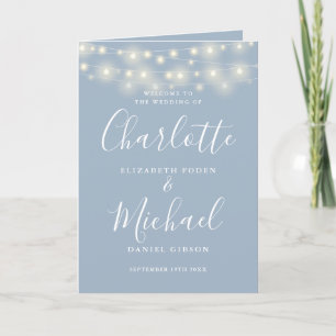 Slingerende lichten Stofblauw Elegant Schrift Huwe Programma