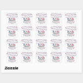 Slingerende Lichtjes 4e Juli Geslacht Onthulling F Vierkante Sticker (Vel)