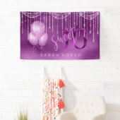 Slingerende Lichtjes & Ballonnen Sweet 16 Orchidee Spandoek (Insitu)