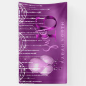 Slingerende Lichtjes & Ballonnen Sweet 16 Orchidee Spandoek (Verticaal)
