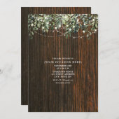 Slingerende Lichtjes Botanisch Rustiek Hout Algeme Kaart (Voorkant / Achterkant)