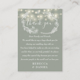 Slingerende Lichtjes Dank Je Wel Salie Groene Trou Plaatskaartje