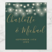 Slingerende Lichtjes Handtekening Script Groene Go Wijn Etiket (Enkel label)