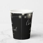 Slingerende Lichtjes Handtekening Script Zwart Wit Papieren Bekers (Rechts)