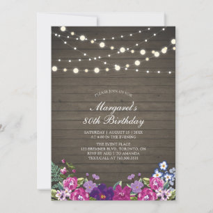 Slingerende Lichtjes & Hout Bloemrijke Volwassen Kaart