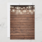 Slingerende Lichtjes Houten Monogram Koppel Bruisf Kaart (Achterkant)