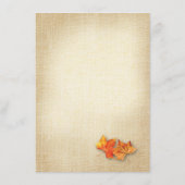 Slingerende lichtjes jute herfstbladeren trouwdeta informatiekaartje (Achterkant)