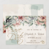Slingerende Lichtjes, Kwaststreek, Bloemig Bewaar Save The Date (Voorkant / Achterkant)
