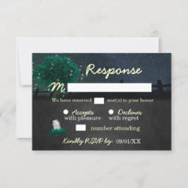 Slingerende Lichtjes Metselpot Vuurvliegje Huwelij RSVP Kaartje
