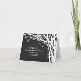 Slingerende lichtjes metson glasboom bruiloft beda bedankkaart