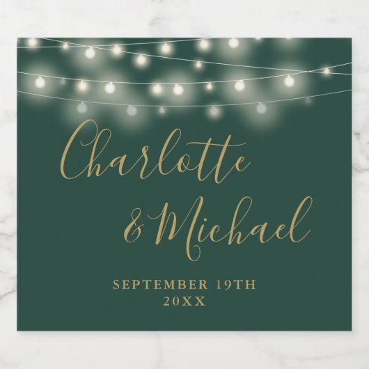 Slingerende Lichtjes Signature Script Groen Goud B Bier Etiket (Enkel label)