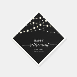 Slingerende Lichtjes   Zwart & Wit Pensioenfeest Servet
