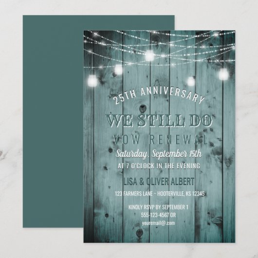 Slingerlampjes Metselpot Rustiek Hout Belofte Vern Kaart (Voorkant / Achterkant)