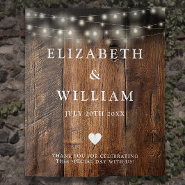Slingerlampjes Rustic Hout Foto Booth Achtergrond Wandkleed
