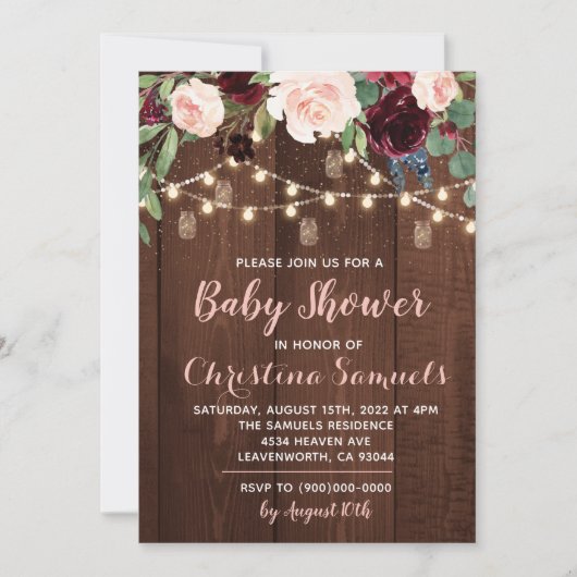 Slingerlicht baby shower uitnodiging (Voorkant)