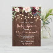 Slingerlicht baby shower uitnodiging (Staand voorkant)