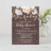 Slingerlicht baby shower uitnodiging (Staand voorkant)