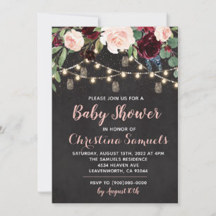 Slingerlicht baby shower uitnodiging