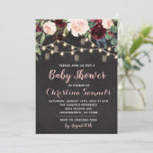Slingerlicht baby shower uitnodiging (Staand voorkant)