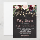 Slingerlicht baby shower uitnodiging (Voorkant / Achterkant)