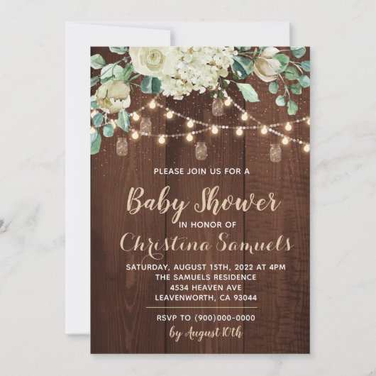 Slingerlicht baby shower uitnodiging (Voorkant)