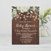 Slingerlicht baby shower uitnodiging (Staand voorkant)