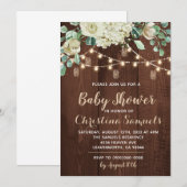 Slingerlicht baby shower uitnodiging (Voorkant / Achterkant)