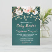 Slingerlicht baby shower uitnodiging (Staand voorkant)