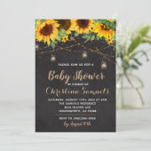Slingerlicht baby shower uitnodiging (Staand voorkant)