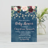 Slingerlicht baby shower uitnodiging (Staand voorkant)