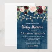 Slingerlicht baby shower uitnodiging (Voorkant / Achterkant)