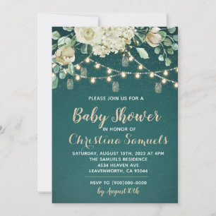 Slingerlicht baby shower uitnodiging