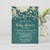 Slingerlicht baby shower uitnodiging (Staand voorkant)