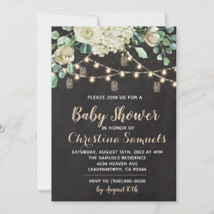 Slingerlicht baby shower uitnodiging