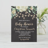 Slingerlicht baby shower uitnodiging (Staand voorkant)