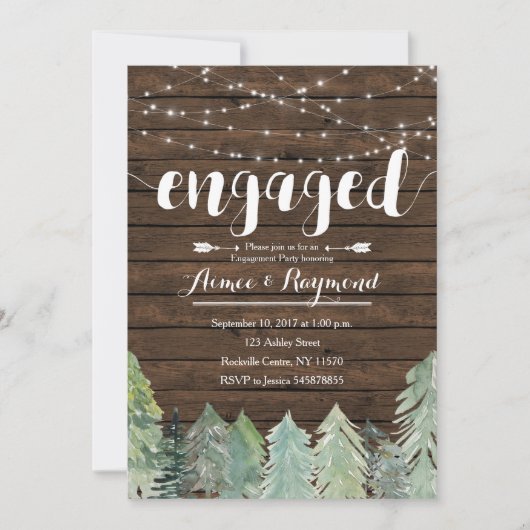 Slingerlicht Winter verlovingsfeestje Kaart (Voorkant)