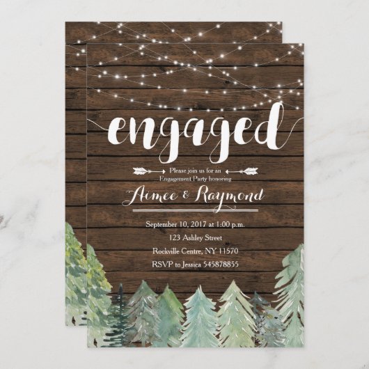 Slingerlicht Winter verlovingsfeestje Kaart (Voorkant / Achterkant)