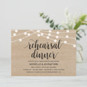 Slingerlichten huwelijksrepetitie diner uitnodigin kaart (Staand voorkant)