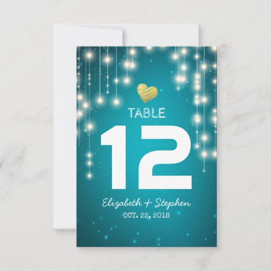 Slingerlichten Huwelijkszitplaats Tafelnummer (Voorkant)