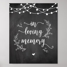 Slingerlichten krijtbord In liefdevolle herinnerin Poster
