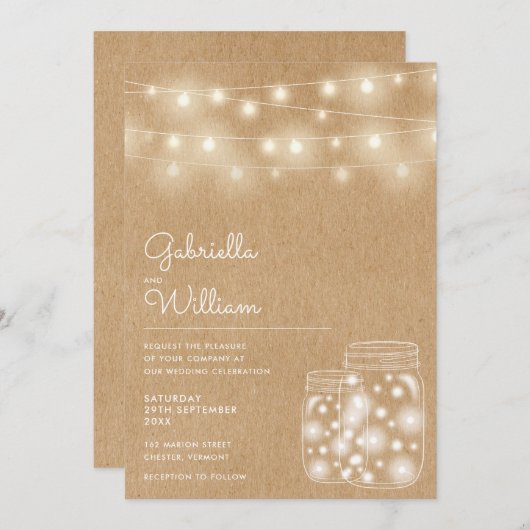 Slingerlichten Metselwerkpotten Rustieke Kraft Tro Kaart (Voorkant / Achterkant)