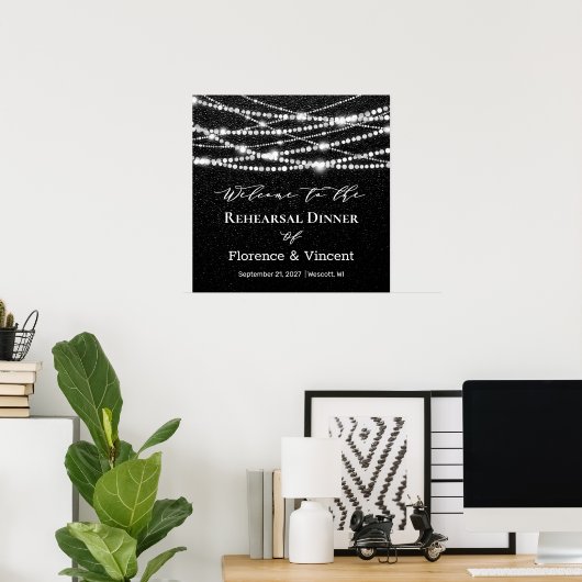 Slingerlichten Oefenavondmaal Welkomstbord Poster (Thuiskantoor)