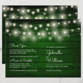 Slingerlichten Rustic Groen Houten Huwelijksprogra (Voorkant / Achterkant)
