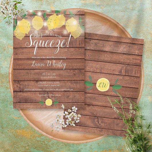 Slingerlichten Rustic Main Squeeze Bruiloftsfeest Kaart