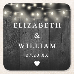 Slingerlichten Rustiek Zwart Hout Boho Schuur Brui Kartonnen Onderzetters