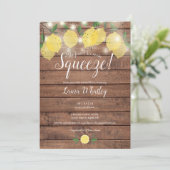 Slingerlichten Rustieke Hoofdklem Bruiloft Kaart (Staand voorkant)