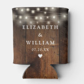 Slingerlichten Rustieke Hout Boho Schuur Bruiloft Blikjeskoeler (Achterkant)