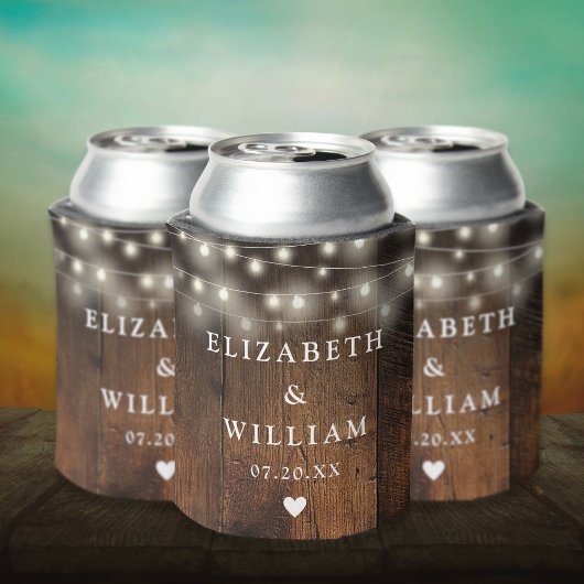 Slingerlichten Rustieke Hout Boho Schuur Bruiloft Blikjeskoeler