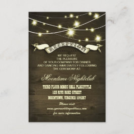 slingerlichten rustieke landelijke ontvangstkaarte kaart