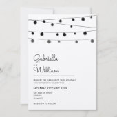 Slingerlichten Rustieke Trouwuitnodiging Kaart (Voorkant)